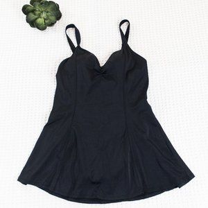 Vintage Style Black Swim Dress By Islander